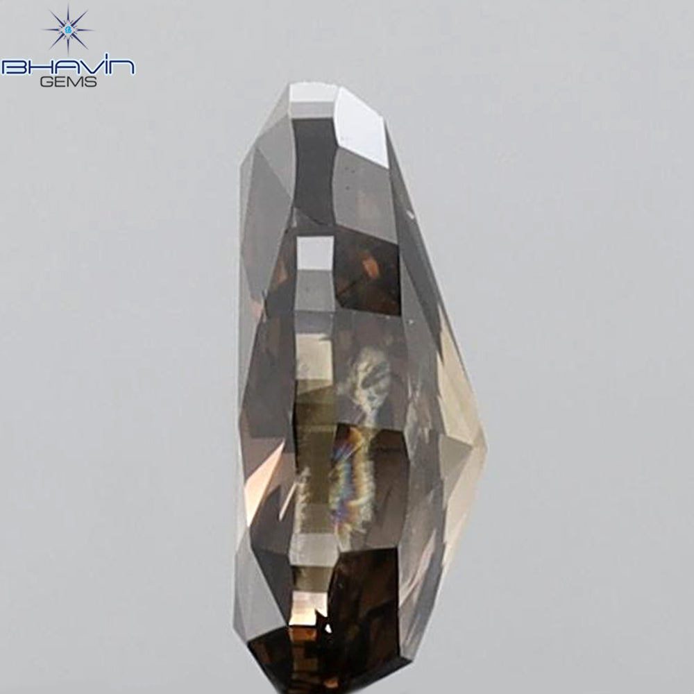 1.09 CT Pear Shape Natural Diamond Brown Color I2 Clarity (7.94 MM)