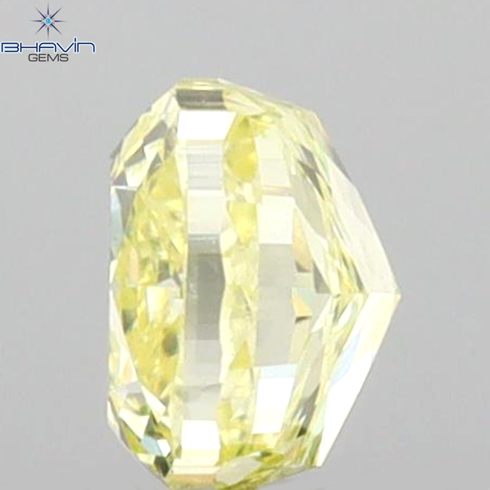 0.55 CT Cushion Shape Natural Diamond Yellow Color VS1 Clarity (4.41 MM)