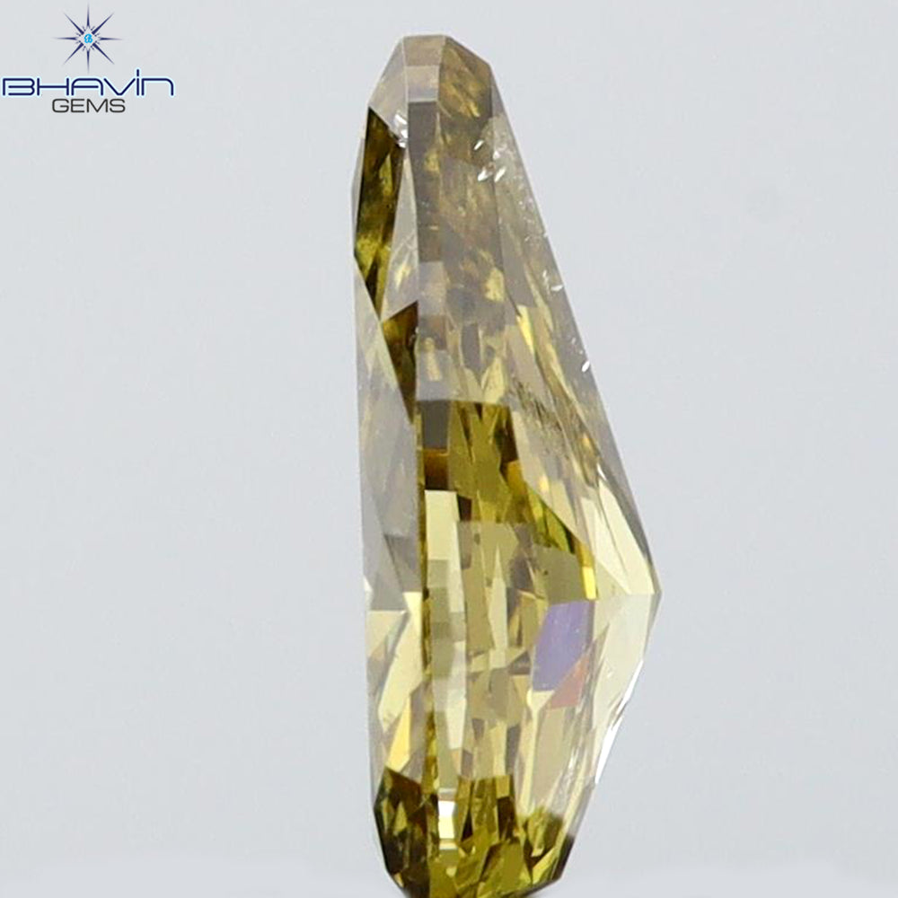0.35 CT Pear Shape Natural Diamond Green (Chameleon) Color SI2 Clarity (6.28 MM)