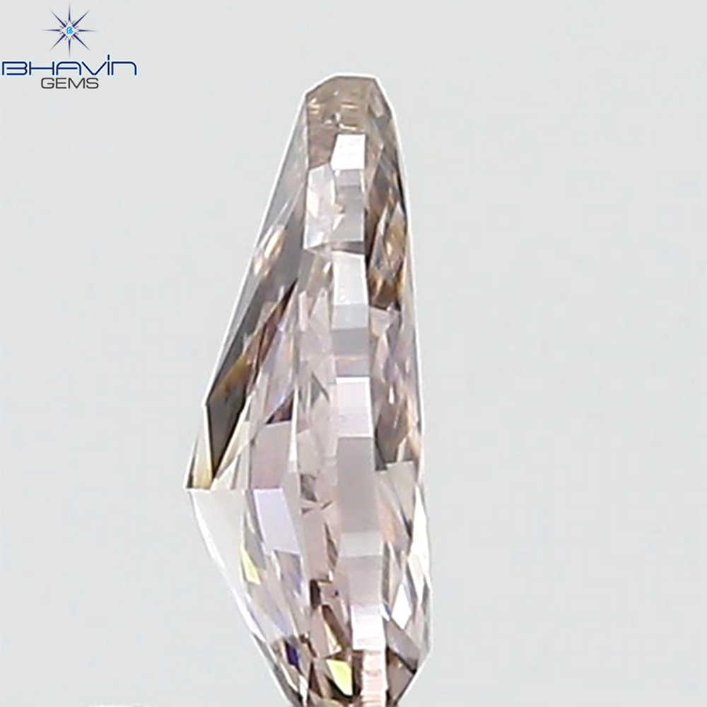 GIA Certified 0.40 CT Pear Diamond Pink Brown Color Natural Loose Diamond (6.36 MM)
