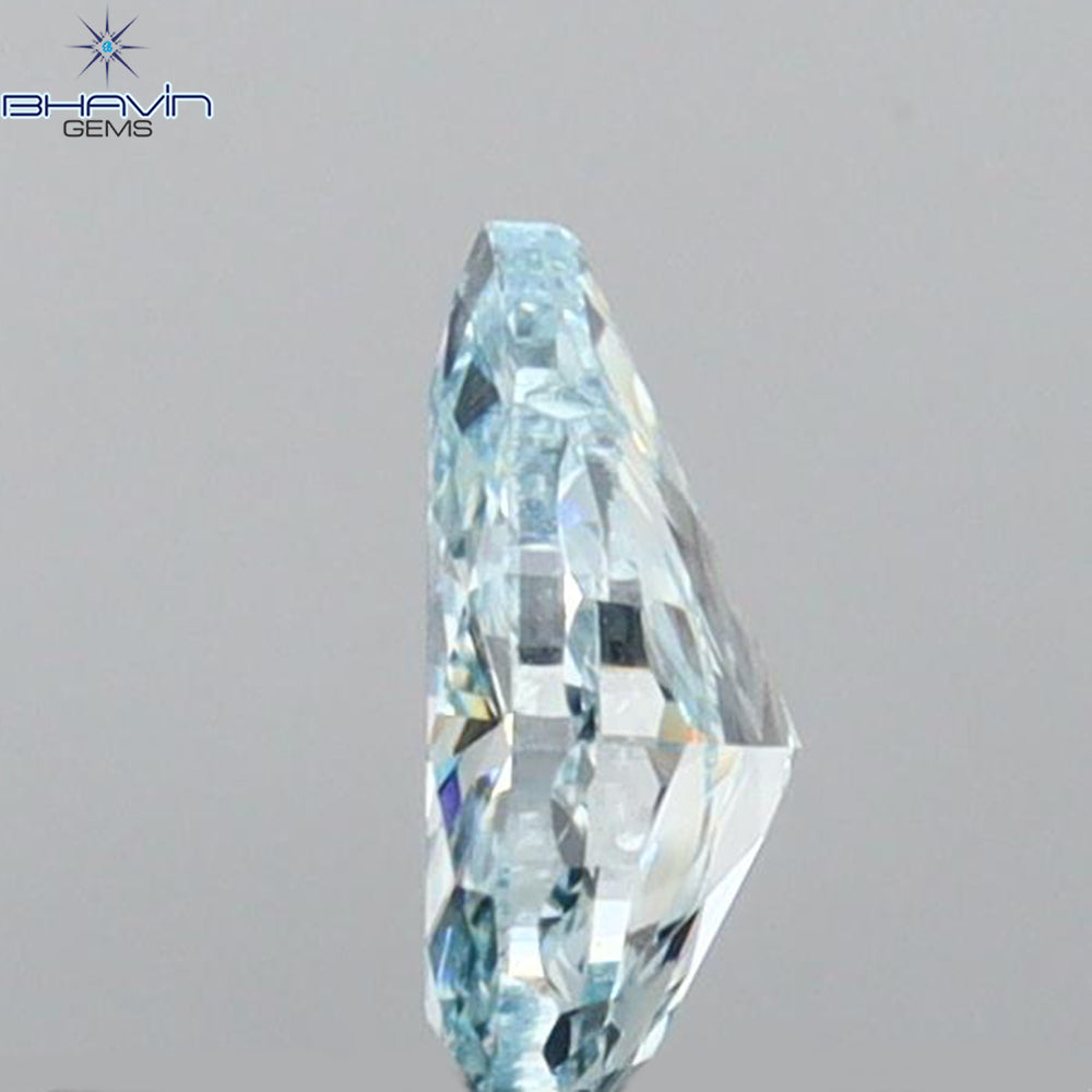 0.31 CT Pear Shape Natural Diamond Blue Color VS1 Clarity (5.40 MM)