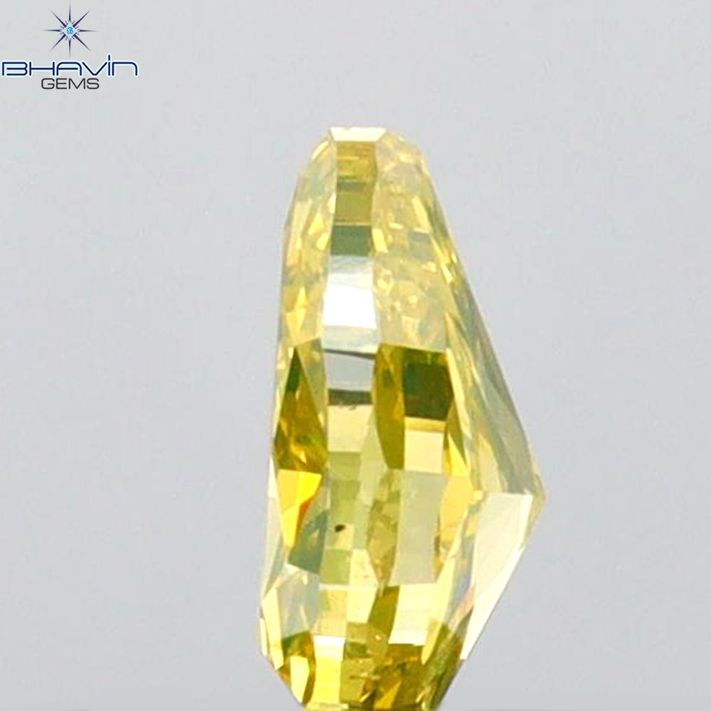 0.30 CT Pear Shape Natural Diamond Green Yellow Color VS1 Clarity (5.00 MM)