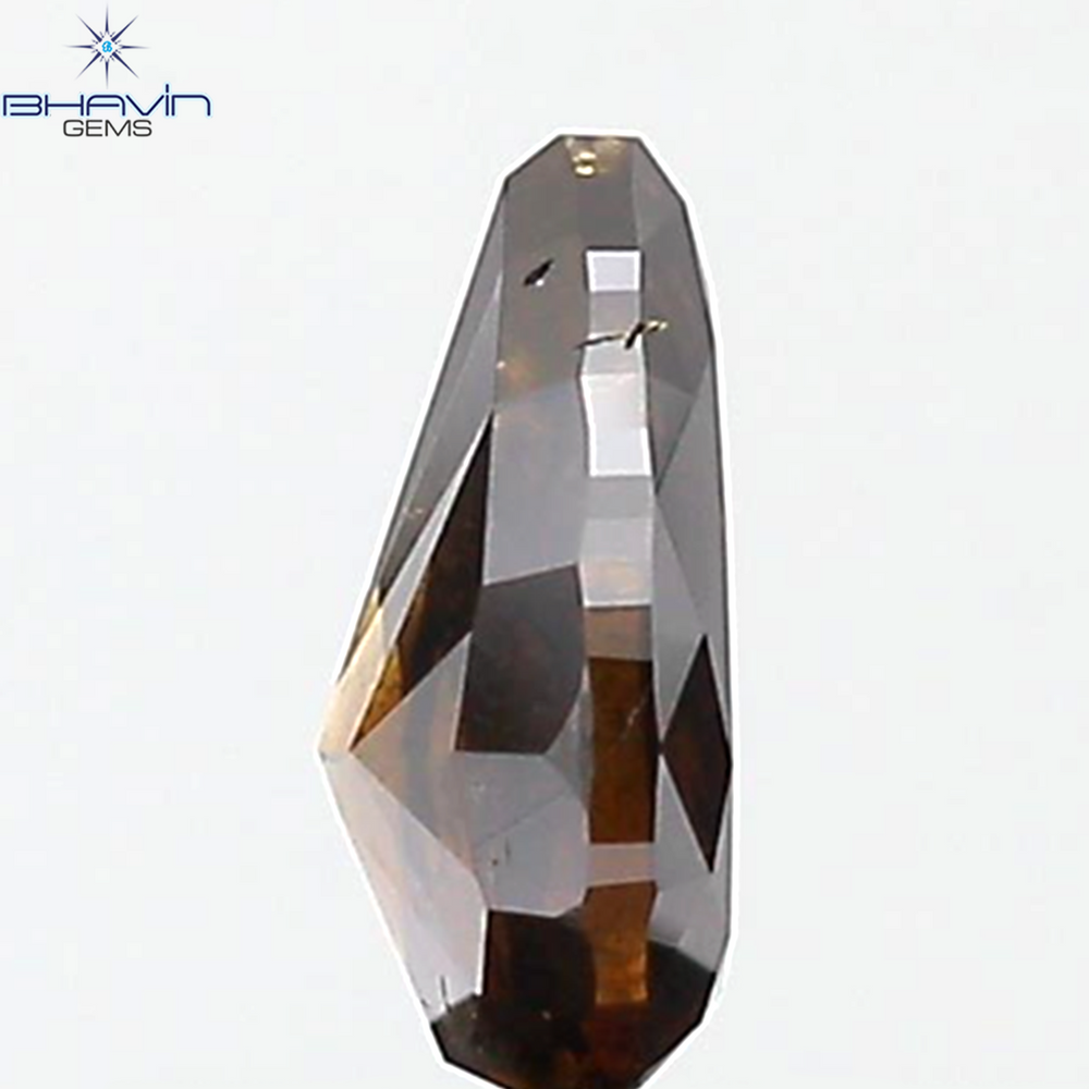 0.53 CT Pear Shape Natural Diamond Brown Color I1 Clarity (6.53 MM)