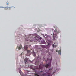 0.06 CT Radiant Shape Natural Diamond Pink Color I1 Clarity (2.33 MM)