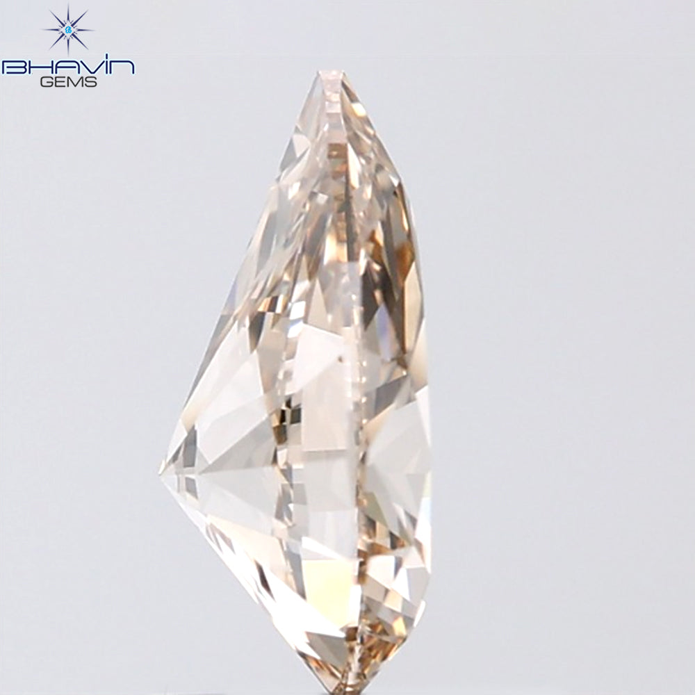 1.31 CT Pear Shape Natural Diamond Brown Color VVS1 Clarity (9.32 MM)