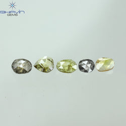 3.00 CT (13 個) ポルキ ローズカット シェイプ ナチュラル ダイヤモンド ブラウン カラー I2 クラリティ (5.57 MM)