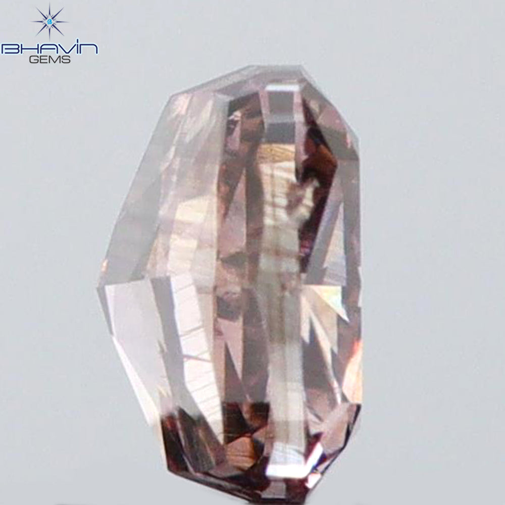 0.24 CT Cushion Shape Natural Diamond Brown Pink Color VS2 Clarity (3.56 MM)