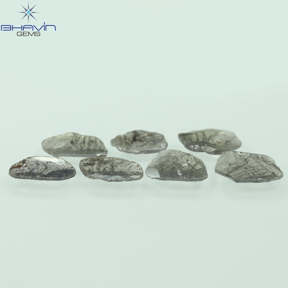 2.51 CT Slice Shape Natural Diamond Salt And Pepper Color I3 Clarity (8.37 MM)