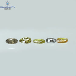 3.00 CT (13 個) ポルキ ローズカット シェイプ ナチュラル ダイヤモンド ブラウン カラー I2 クラリティ (5.57 MM)