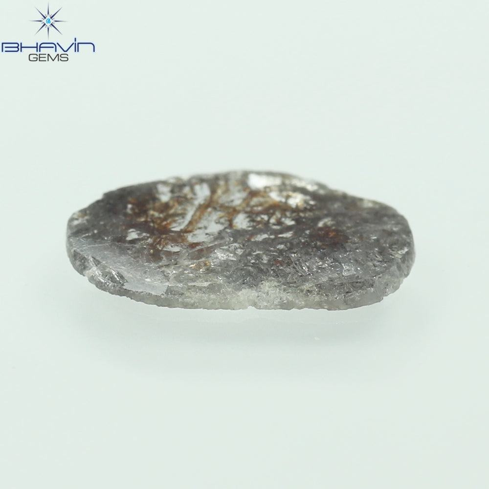 0.78 CT Slice Shape Natural Diamond Salt And Pepper Color I3 Clarity (10.86 MM)