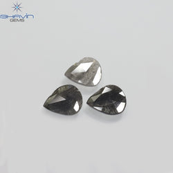 1.75 CT/5 ピース スライス形状 天然ダイヤモンド ソルト アンド ペッパー カラー I3 クラリティ (10.45 MM)