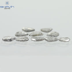 2.05 CT/10 Pcs Slice Shape Natural Diamond Salt And Pepper Color I3 Clarity (6.46 MM)