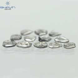 2.15 CT/12 Pcs Slice Shape Natural Diamond Salt And Pepper Color I3 Clarity (6.10 MM)