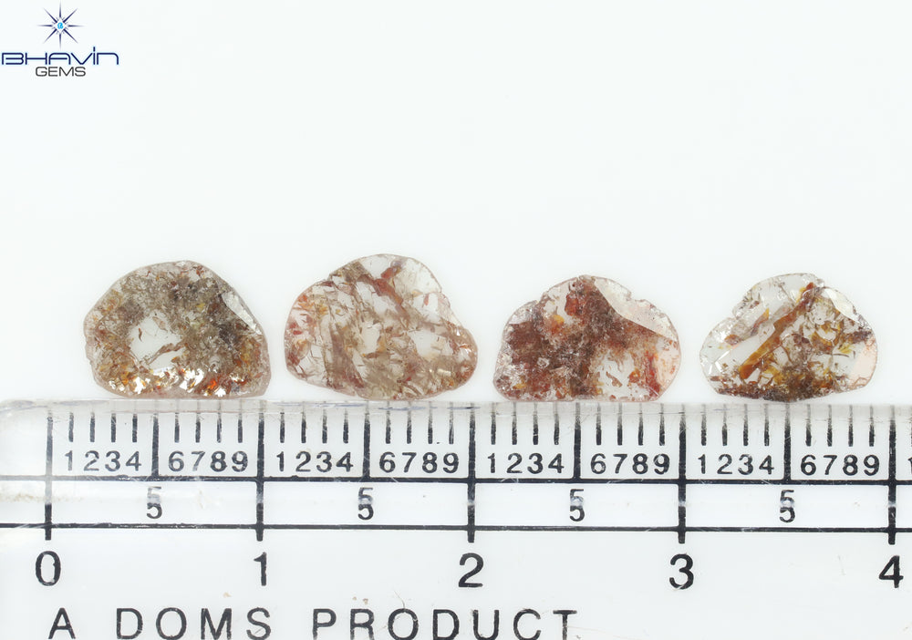1.72 CT/4 Pcs Slice Shape Natural Loose Diamond Brown Color I3 Clarity (9.28 MM)