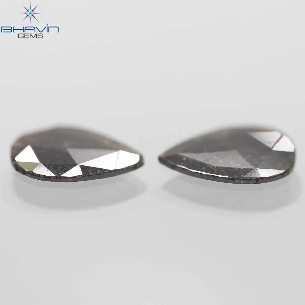 1.75 CT/5 ピース スライス形状 天然ダイヤモンド ソルト アンド ペッパー カラー I3 クラリティ (10.45 MM)