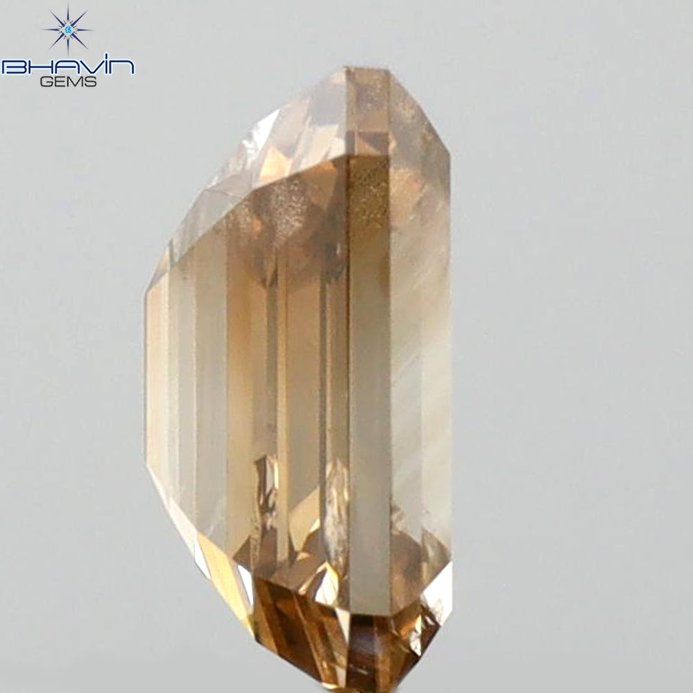 0.80 CT Emerald Shape Natural Diamond Brown Pink Color I1 Clarity (6.17 MM)
