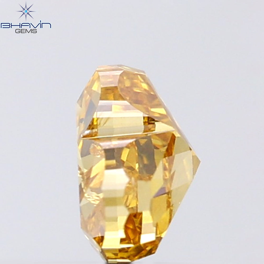 1.01 CT Heart Shape Natural Diamond Orange Color SI2 Clarity (6.51 MM)