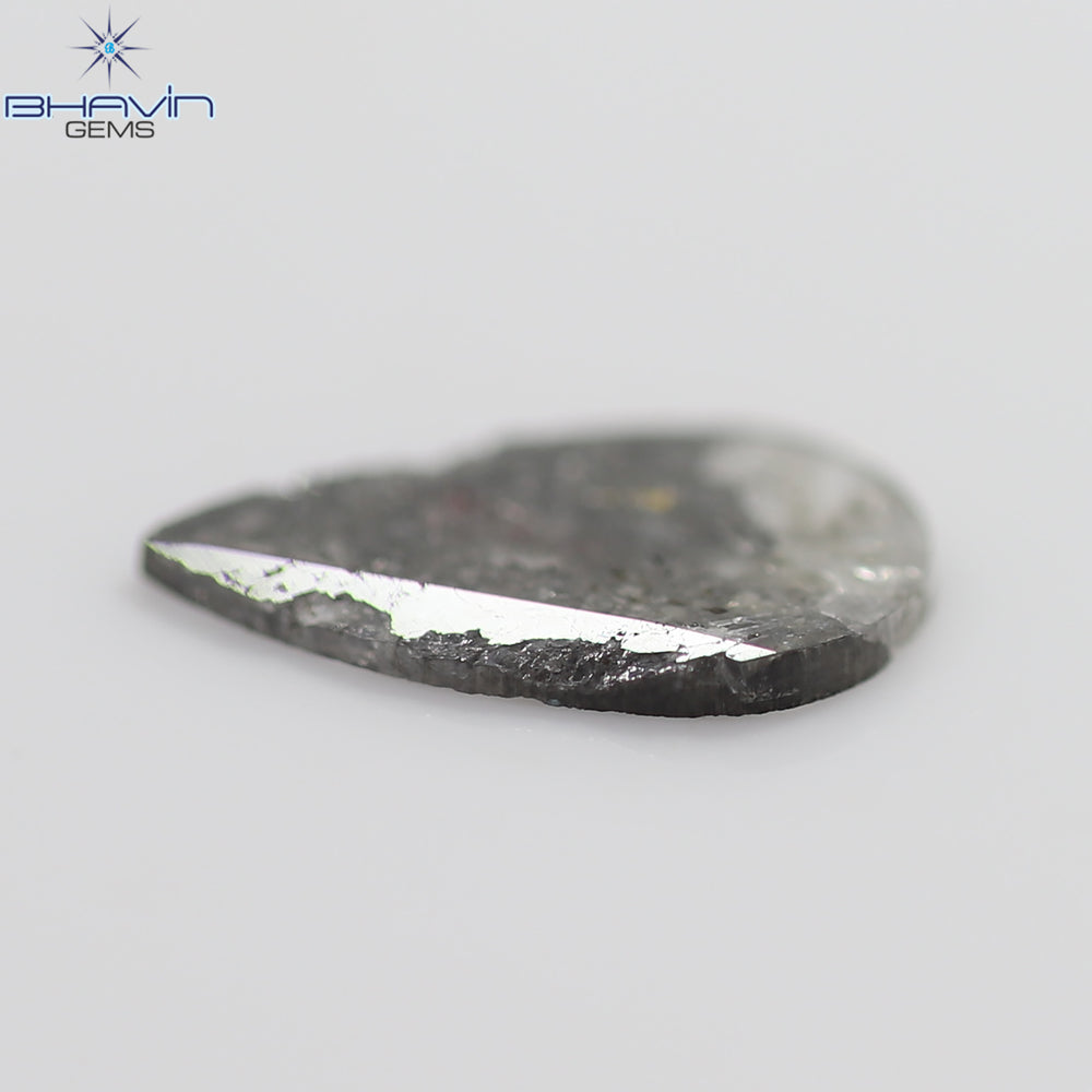 0.69 CT Pear Slice Shape Natural Diamond Salt And Pepper Color I3 Clarity (10.85 MM)