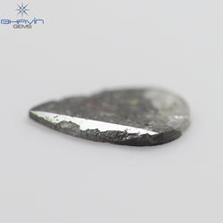 0.69 CT Pear Slice Shape Natural Diamond Salt And Pepper Color I3 Clarity (10.85 MM)
