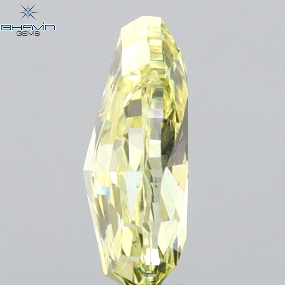 0.60 CT Pear Shape Natural Diamond Yellow Color VS2 Clarity (6.48 MM)