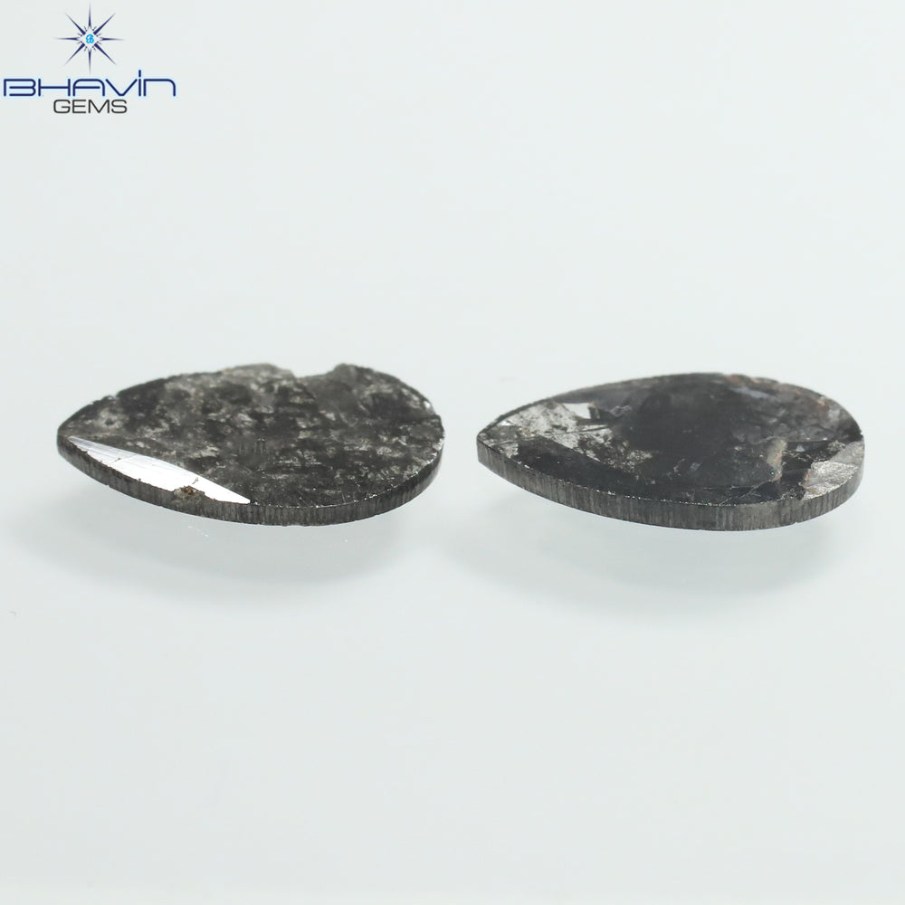 1.75 CT/5 ピース スライス形状 天然ダイヤモンド ソルト アンド ペッパー カラー I3 クラリティ (10.45 MM)