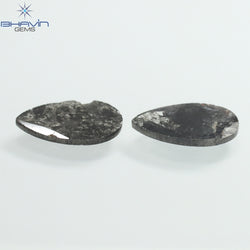 1.75 CT/5 ピース スライス形状 天然ダイヤモンド ソルト アンド ペッパー カラー I3 クラリティ (10.45 MM)