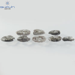 2.53 CT/8 Pcs Slice Shape Natural Diamond Salt And Pepper Color I3 Clarity (7.88 MM)