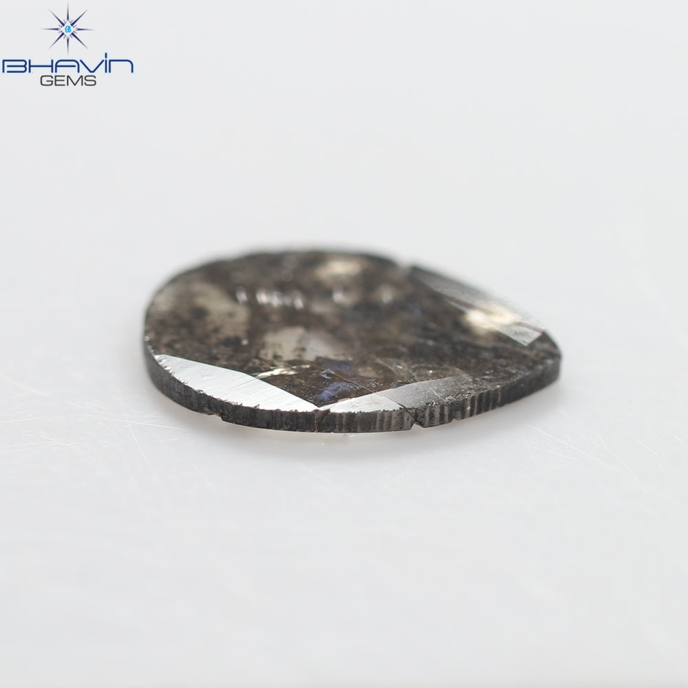 1.06 CT Pear Slice Shape Natural Diamond Salt And Pepper Color I3 Clarity (10.94 MM)
