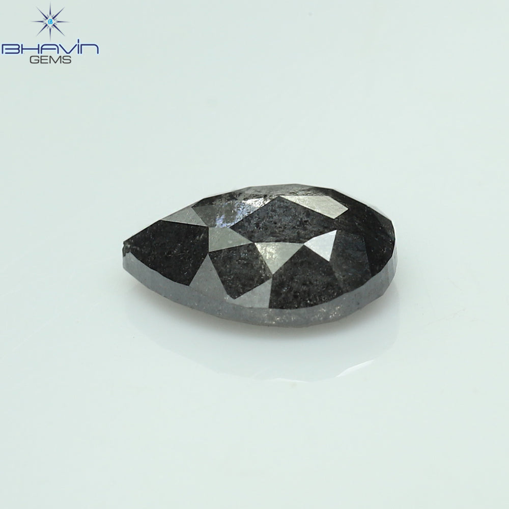 0.59 CT Pear Shape Natural Loose Diamond Salt And Pepper Color I3 Clarity (6.22 MM)