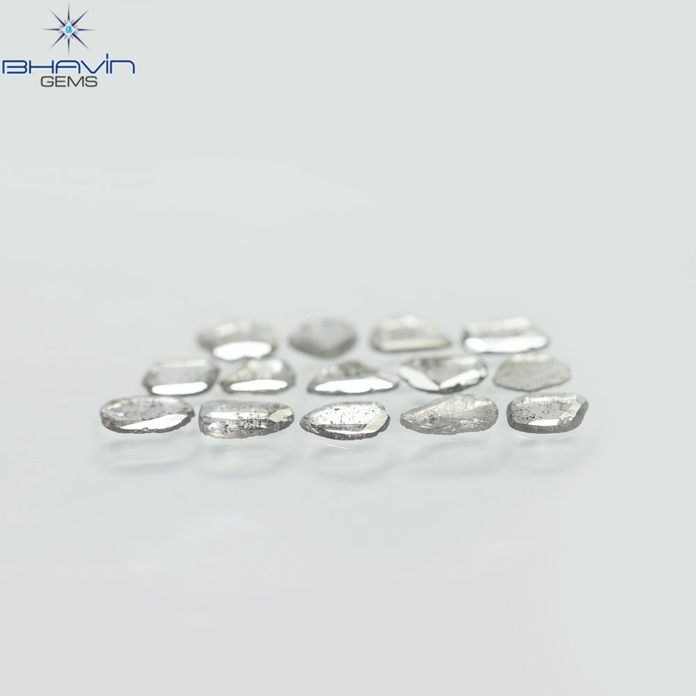 1.96 CT/14 Pcs Slice Shape Natural Diamond Salt And Pepper Color I3 Clarity (5.92 MM)