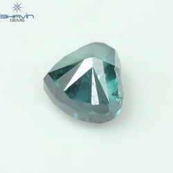 0.49 CT Enhanced Heart Shape Natural Loose Diamond Bluish Green Color SI1 Clarity (4.12 MM)