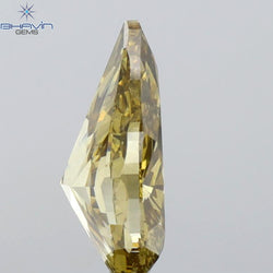 1.51 CT Pear Shape Natural Diamond Green Yellow (Chameleon) Color SI2 Clarity (9.64 MM)