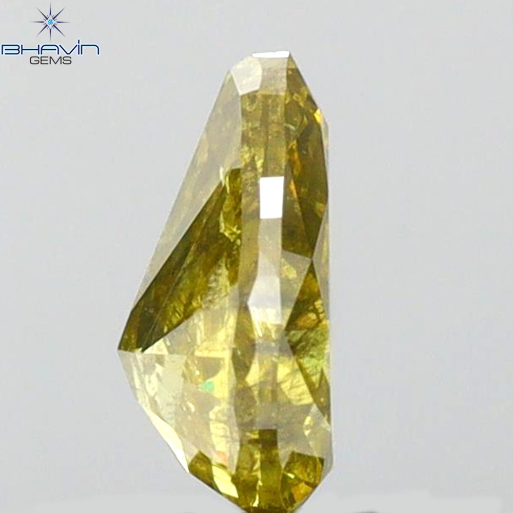 0.64 CT Pear Shape Natural Diamond Green Color I2 Clarity (6.48 MM)
