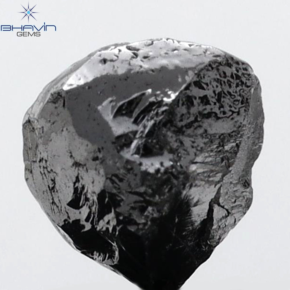 2.52 CT Rough Shape Natural Diamond black Color I3 Clarity (7.36 MM)