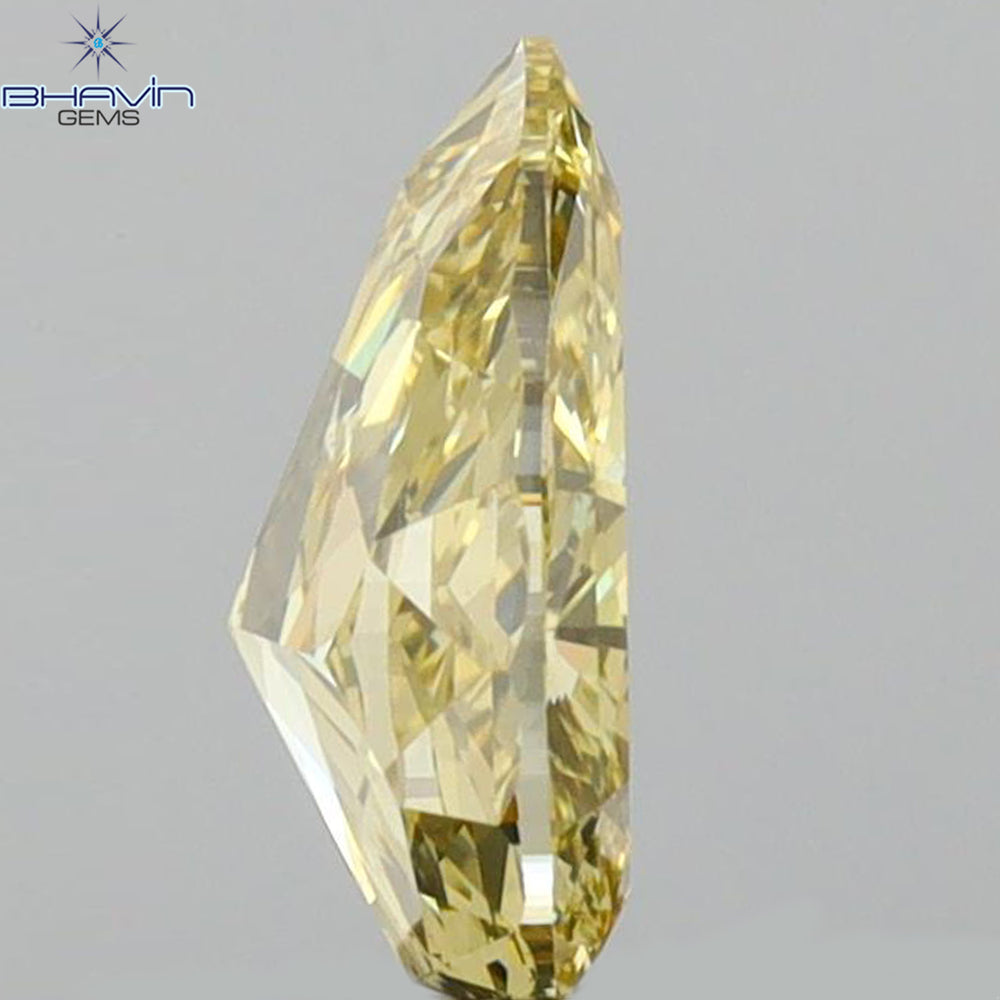 0.71 CT Pear Shape Natural Diamond Yellow Color VS1 Clarity (7.23 MM)