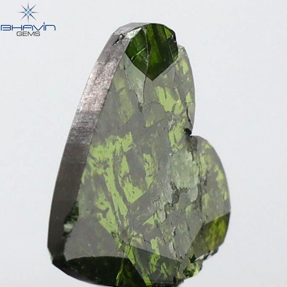 0.50 CT Heart Diamond Enhanced Green Color Clarity I3 (7.51 MM)