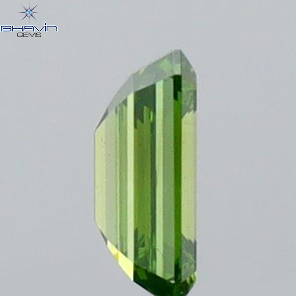 0.14 CT Emerald Shape Natural Diamond Green Color VS1 Clarity (3.70 MM)