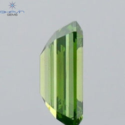 0.14 CT Emerald Shape Natural Diamond Green Color VS1 Clarity (3.70 MM)