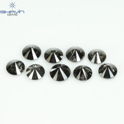 2.69 CT/9 Pcs Round Shape Natural Loose Diamond Salt And pepper Color I3 Clarity (4.25 MM)