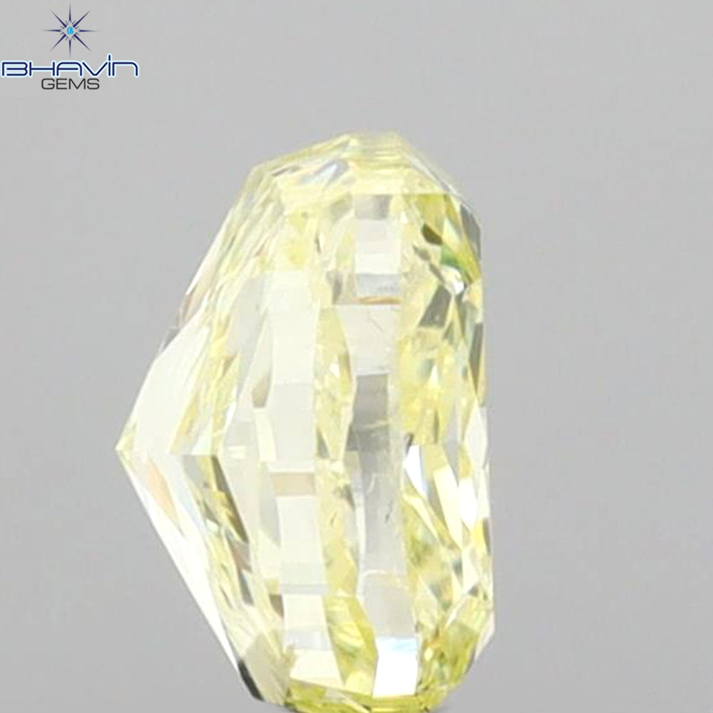 0.70 CT Cushion Shape Natural Diamond Yellow Color VS2 Clarity (5.11 MM)