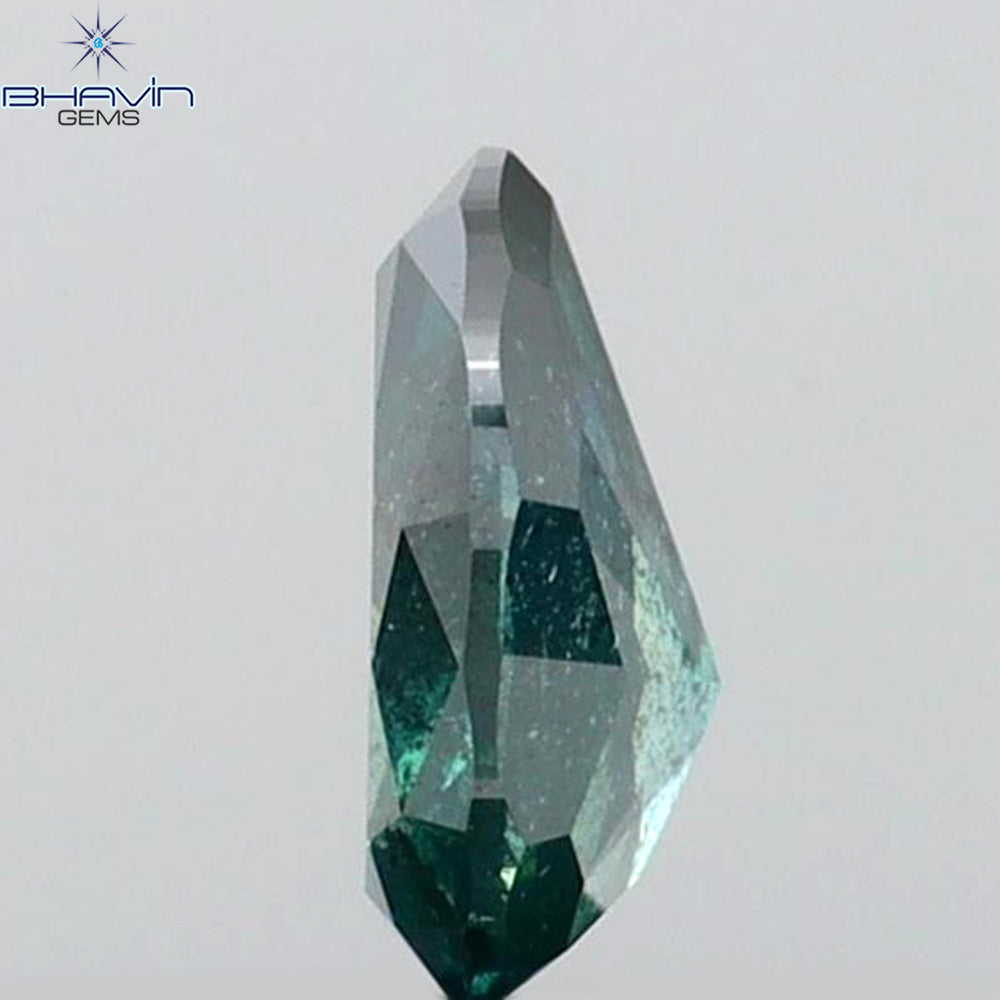 0.23 CT ペアシェイプ ナチュラル ダイヤモンド グリーン カラー I2 クラリティ (6.27 MM)