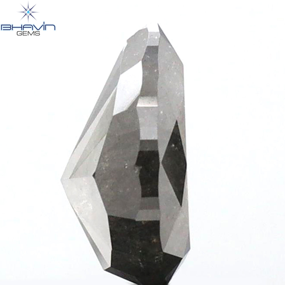 1.36 CT Pear Shape Natural Loose Diamond Salt And Pepper Color I3 Clarity (8.03 MM)