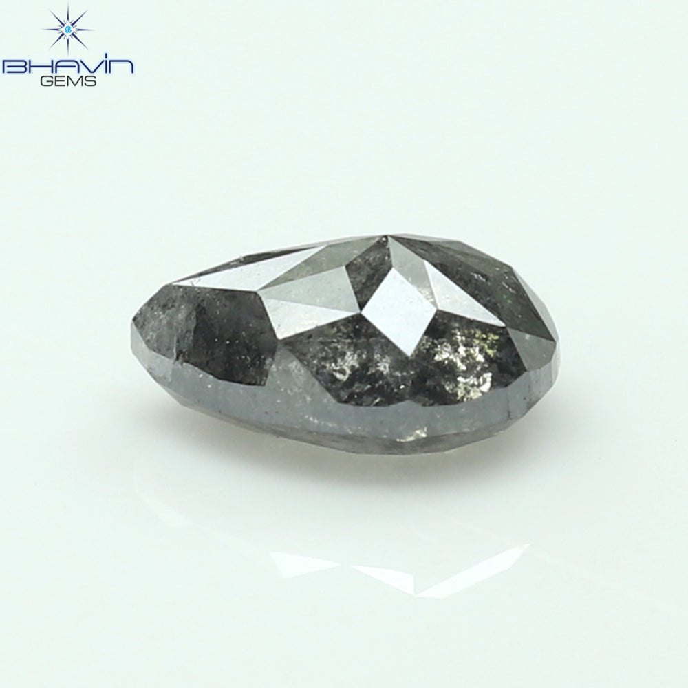 0.50 CT Pear Shape Natural Loose Diamond Salt And Pepper Color I3 Clarity (5.57 MM)