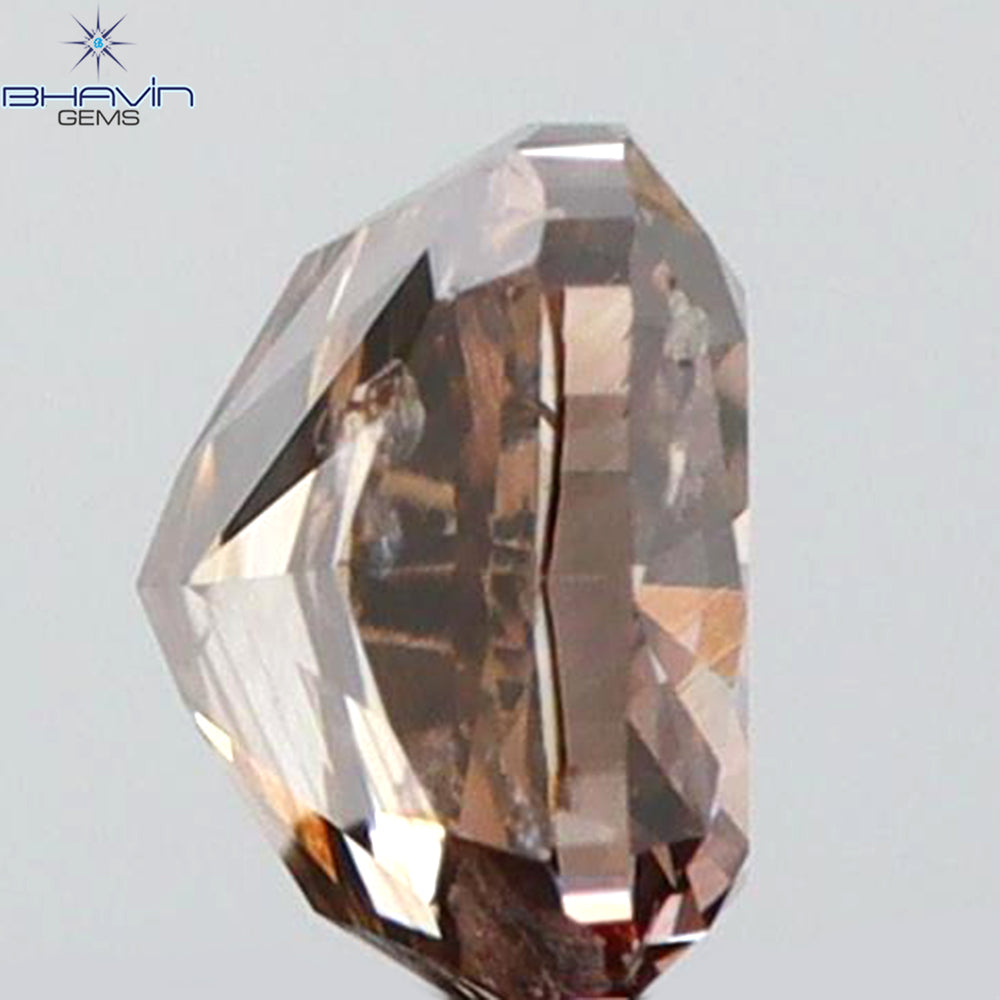 0.32 CT Cushion Shape Natural Diamond Brown Pink Color I1 Clarity (4.55 MM)