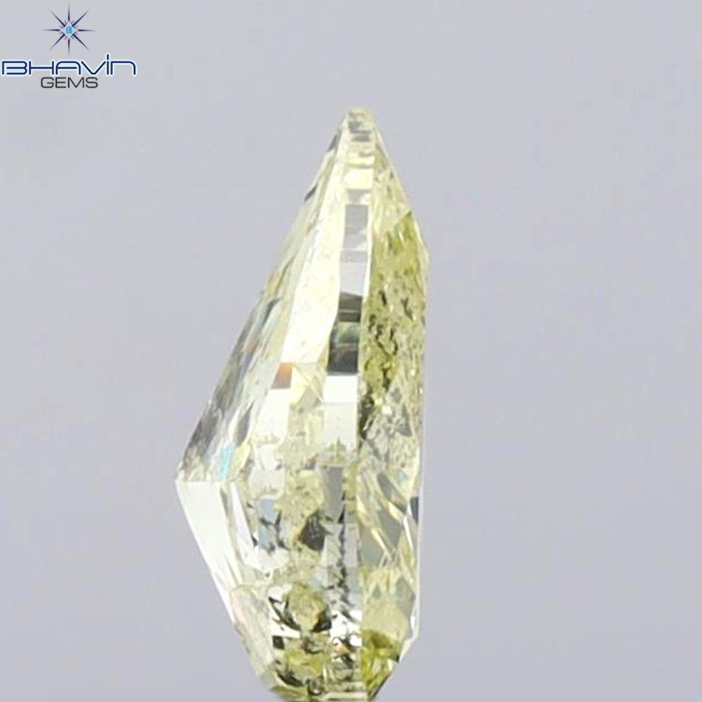 1.00 CT Pear Shape Natural Diamond Yellow Color I1 Clarity (8.14 MM)