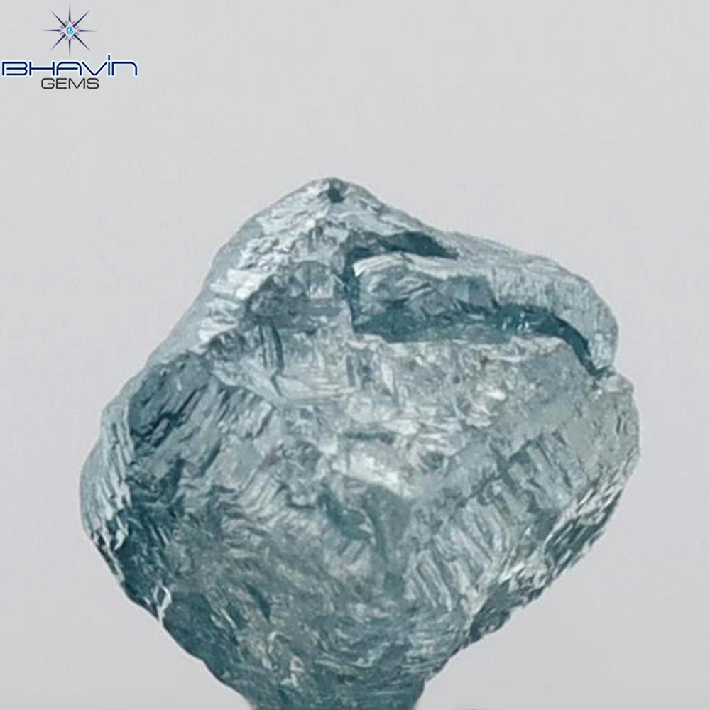0.88 CT Rough Shape Enhanced Blue Color I3 Clarity (5.02 MM)
