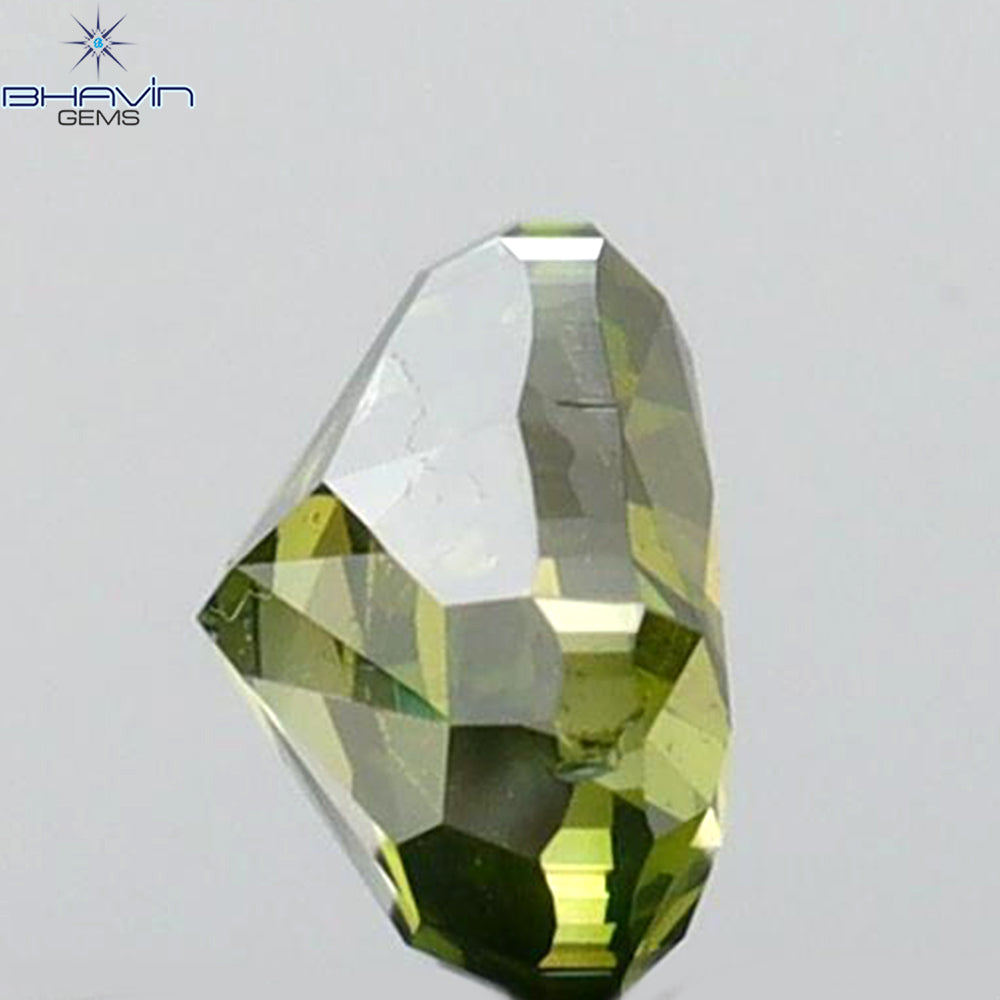 0.41 CT Heart Shape Natural Diamond Green Color SI2 Clarity (4.62 MM)