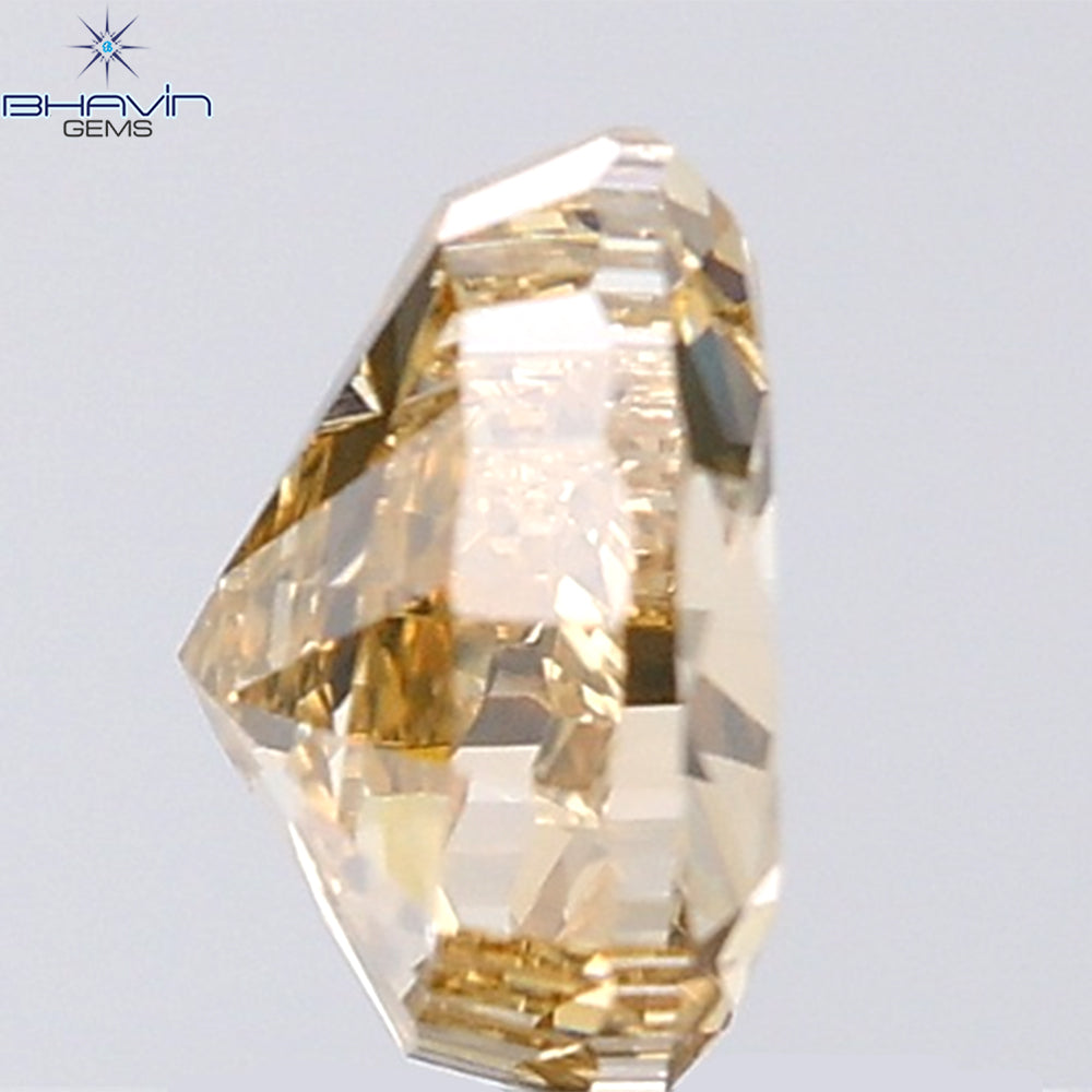 1.03  CT Heart Shape Natural Diamond Brown Orange Color VS1 Clarity (6.52 MM)