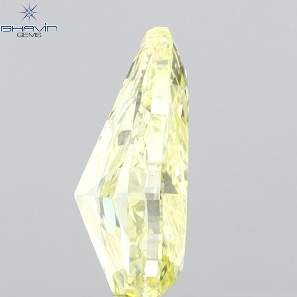 0.65 CT Pear Shape Natural Diamond Yellow Color SI1 Clarity (7.11 MM)