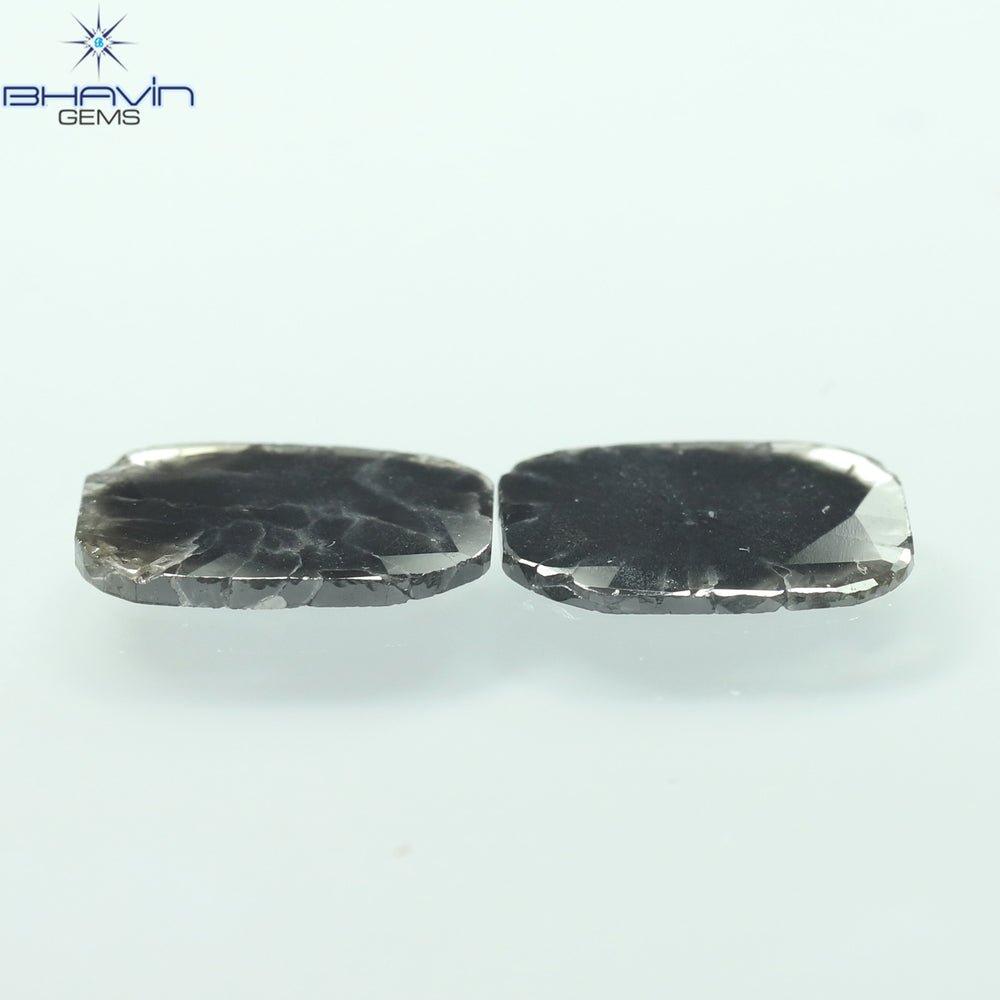 1.75 CT/5 ピース スライス形状 天然ダイヤモンド ソルト アンド ペッパー カラー I3 クラリティ (10.45 MM)